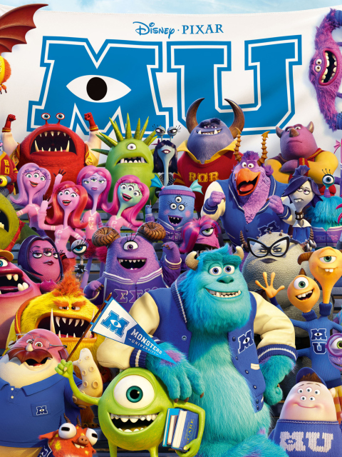 Fondo de pantalla Monsters University Pixar 480x640