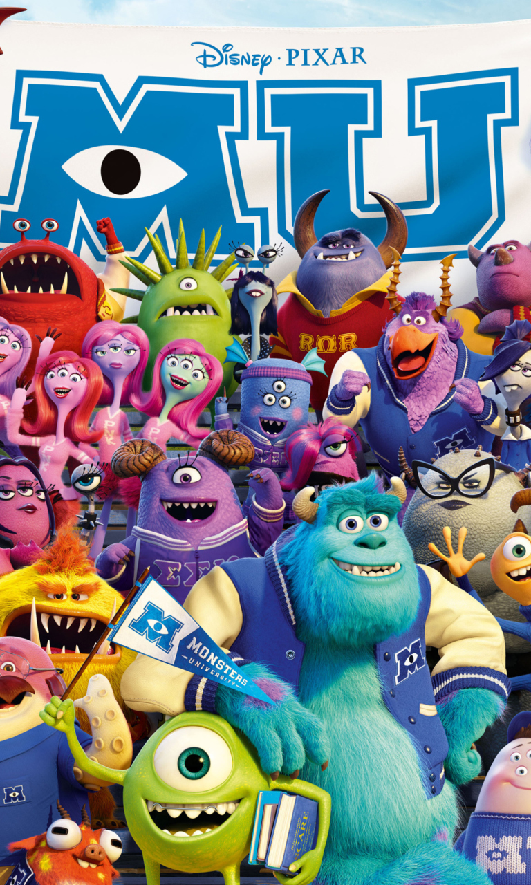 Обои Monsters University Pixar 768x1280