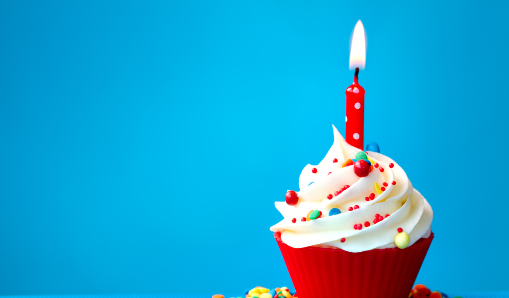 Das Happy Birthday Cupcake Wallpaper 1024x600