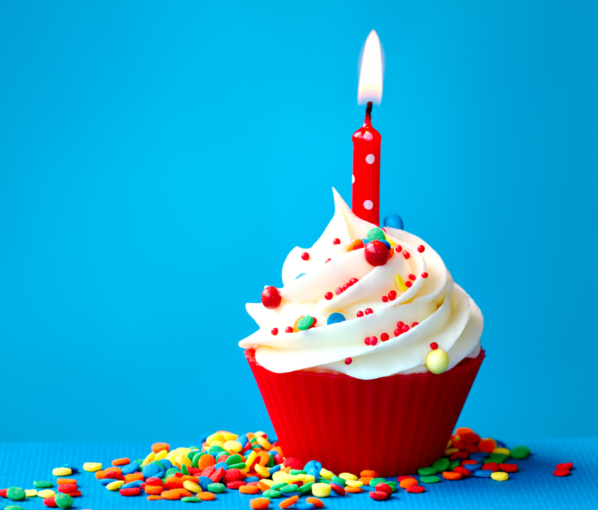 Das Happy Birthday Cupcake Wallpaper 1200x1024