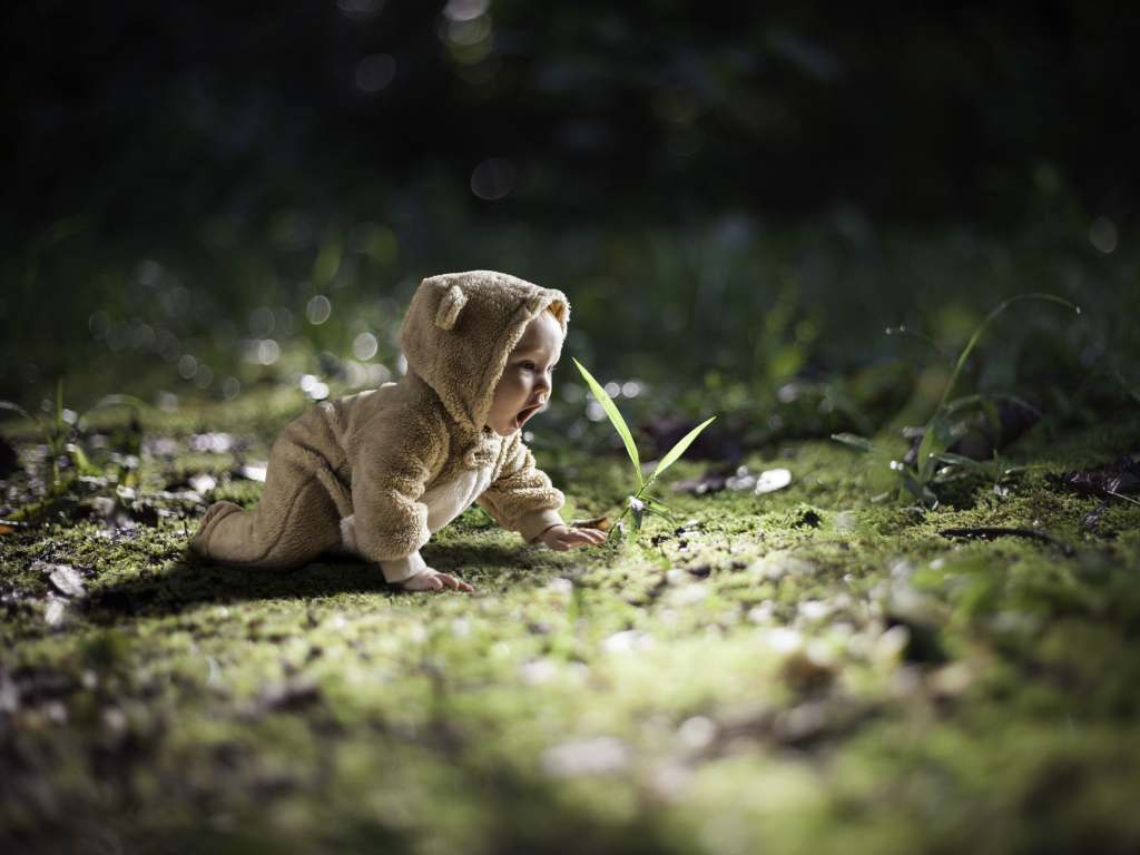 Das Cute Baby Crawling Wallpaper 1024x768