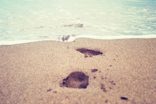 Footsteps In Sand Background for Android, iPhone and iPad