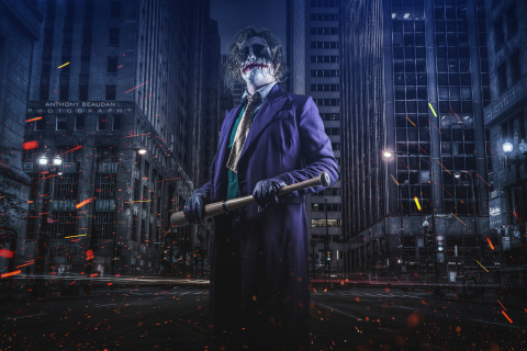 Das Joker Cosplay Wallpaper 480x320