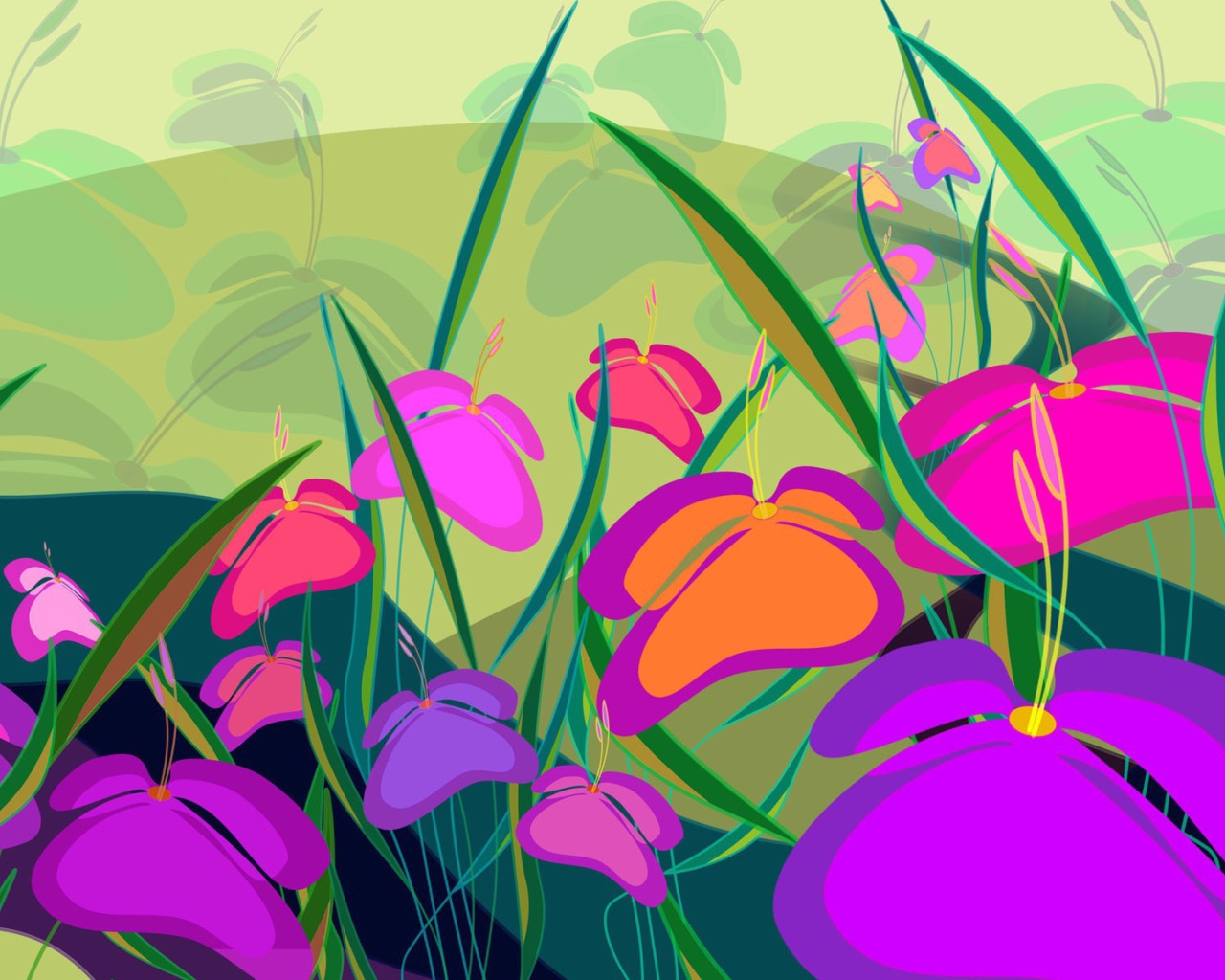 Das Meadow Flowers Wallpaper 1280x1024