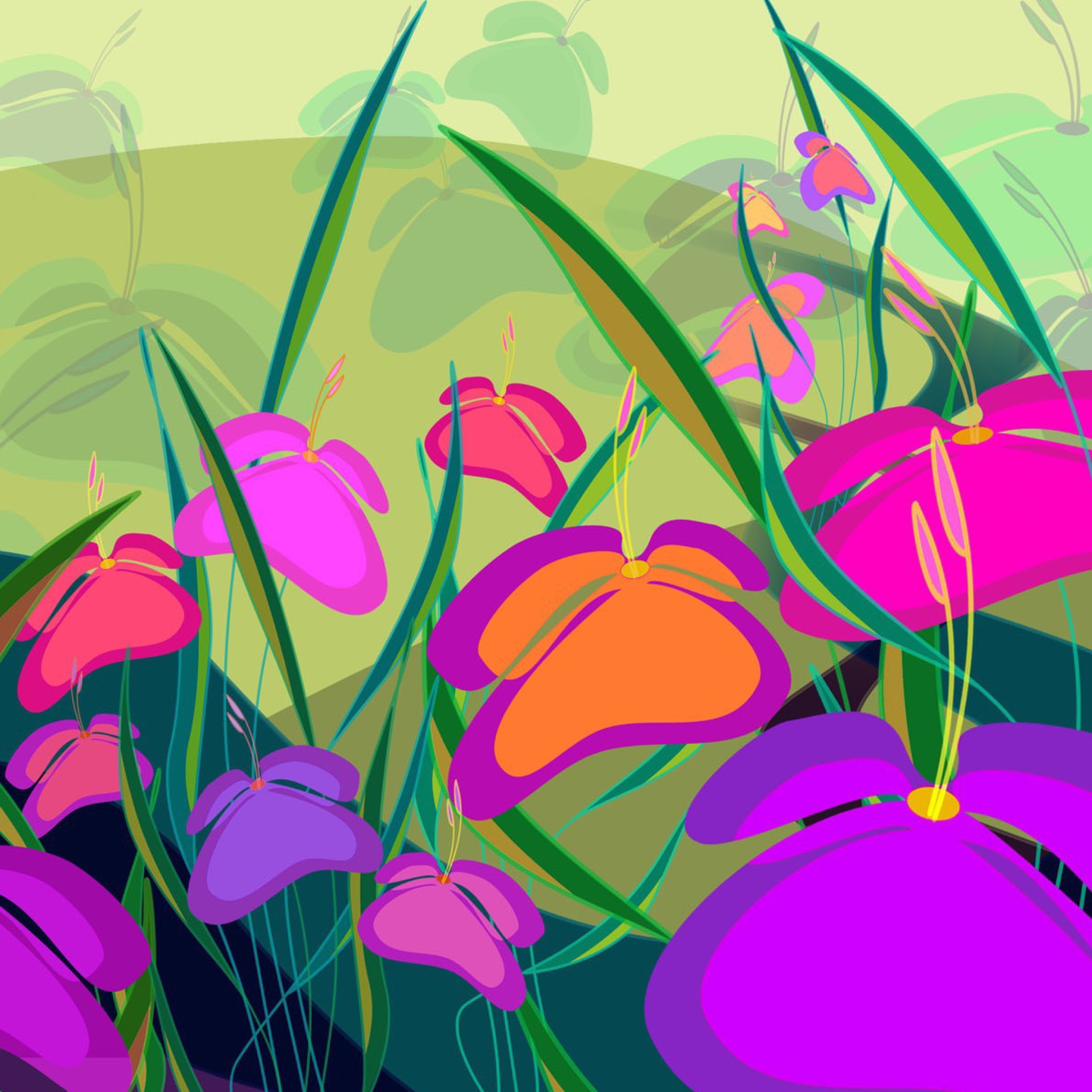 Das Meadow Flowers Wallpaper 2048x2048
