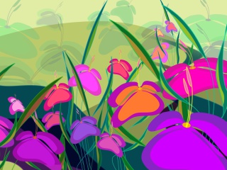 Das Meadow Flowers Wallpaper 320x240