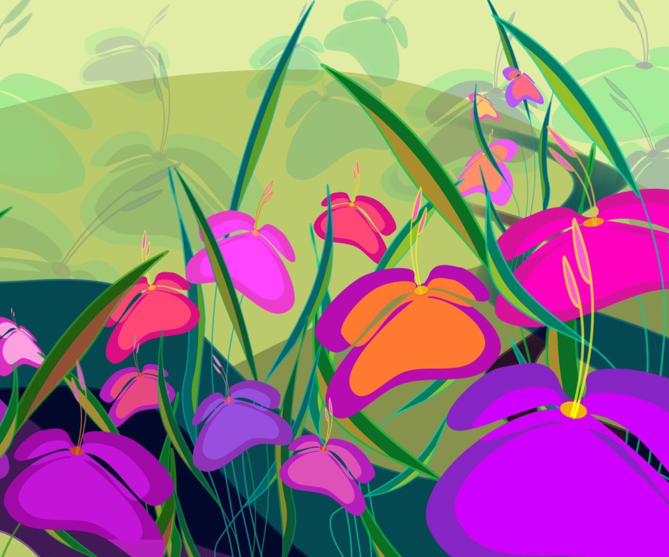 Das Meadow Flowers Wallpaper 960x800