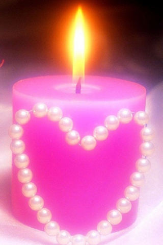 Обои Heart Candle 320x480