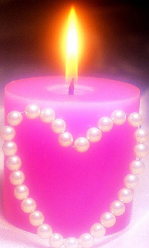 Heart Candle wallpaper 480x800