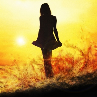 Girl Silhouette on Sunset - Fondos de pantalla gratis para 128x128