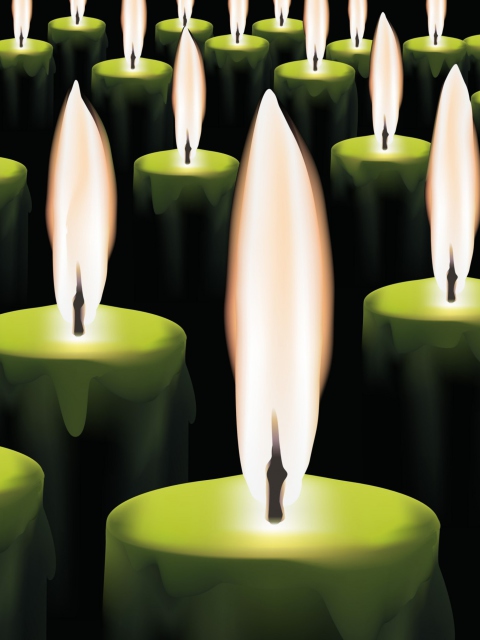 Green Candles wallpaper 480x640