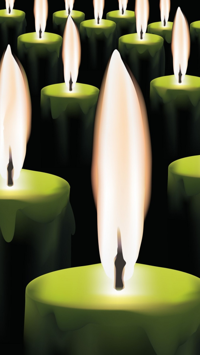 Green Candles wallpaper 640x1136