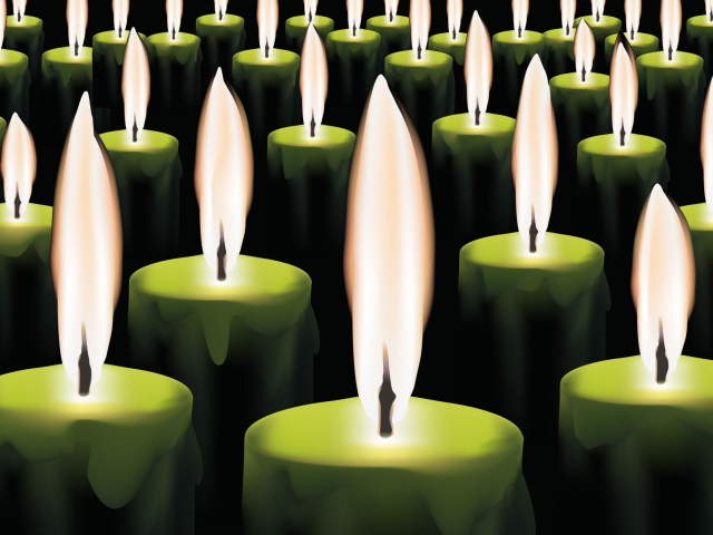 Sfondi Green Candles 640x480