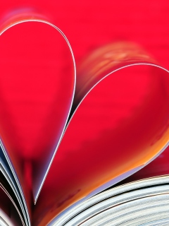 Обои Book Pages Form A Heart 240x320