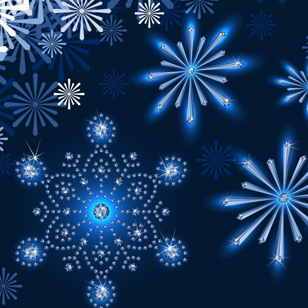 Das Snowflakes Ornament Wallpaper 1024x1024