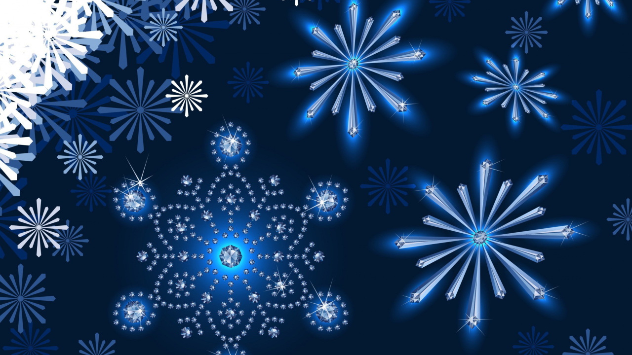 Das Snowflakes Ornament Wallpaper 1280x720