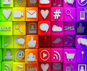 Das Social  Media Icons: SMS, Blog Wallpaper 176x144