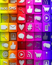 Social  Media Icons: SMS, Blog wallpaper 176x220