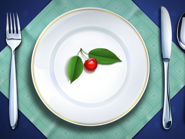 Fondo de pantalla Cherry Plate 640x480