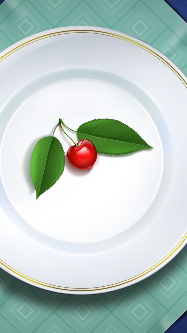 Fondo de pantalla Cherry Plate 750x1334