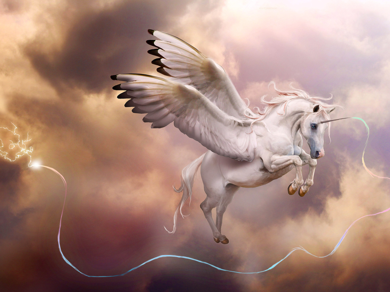 Fondo de pantalla Pegasus, Unicorn 1280x960