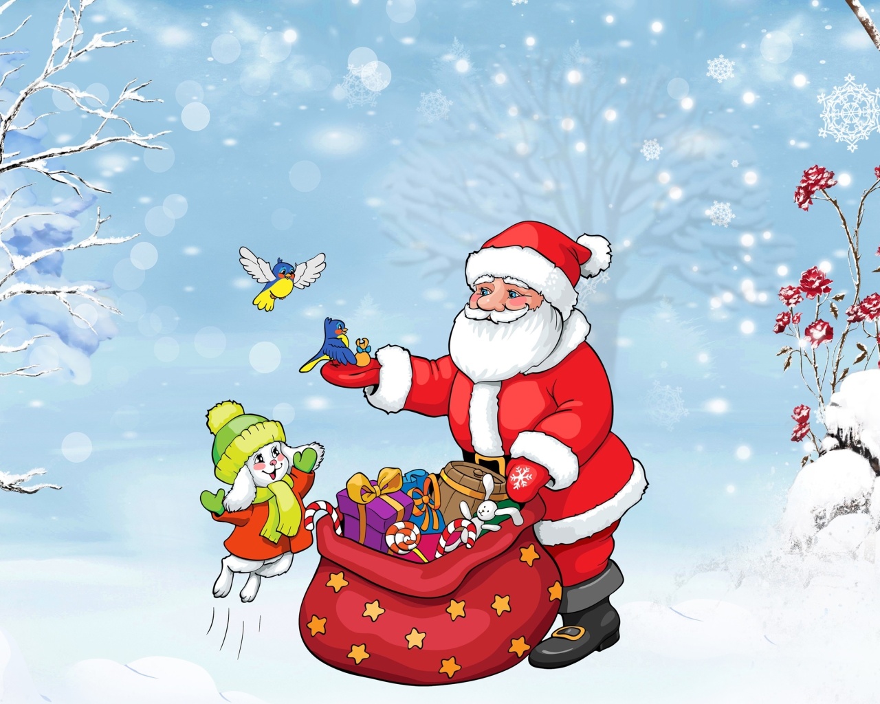 Das Santa Claus And The Christmas Adventure Wallpaper 1280x1024