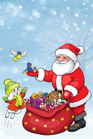 Santa Claus And The Christmas Adventure wallpaper 320x480