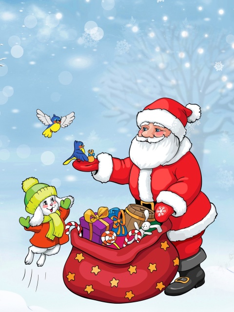 Santa Claus And The Christmas Adventure wallpaper 480x640
