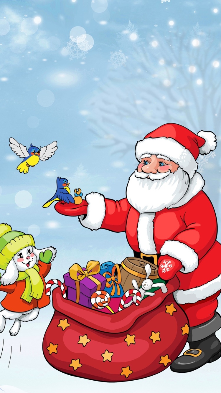 Das Santa Claus And The Christmas Adventure Wallpaper 750x1334