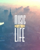 Fondo de pantalla Music Is Life 128x160