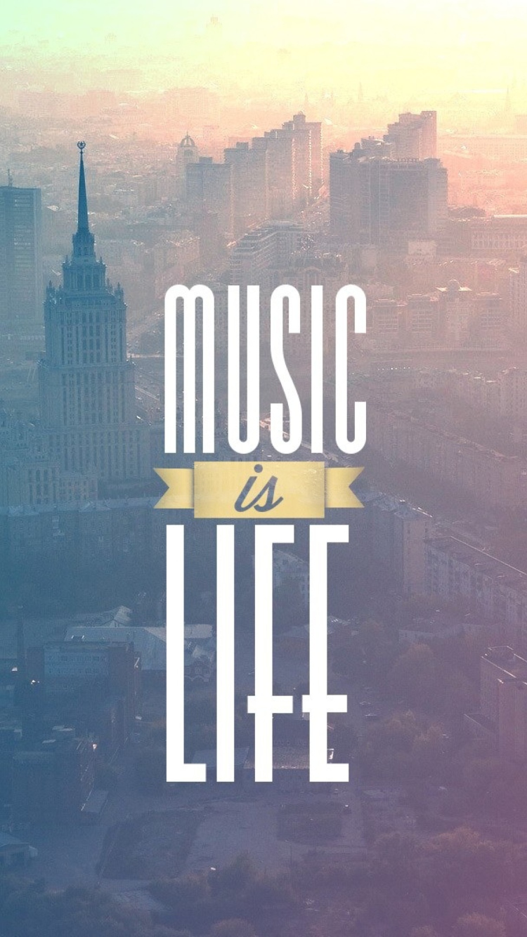 Fondo de pantalla Music Is Life 750x1334