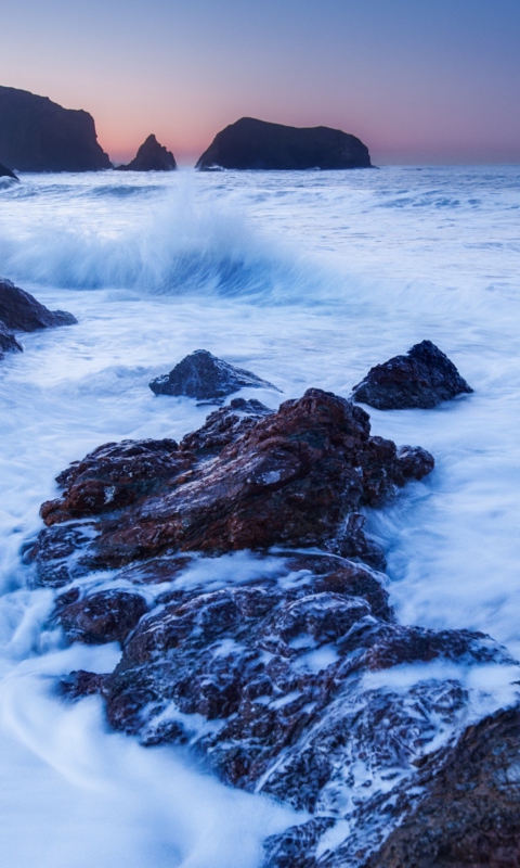 Das Stones And Waves Wallpaper 480x800