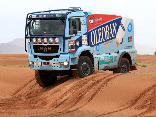 Das Dakar Rally Man Truck Wallpaper 640x480