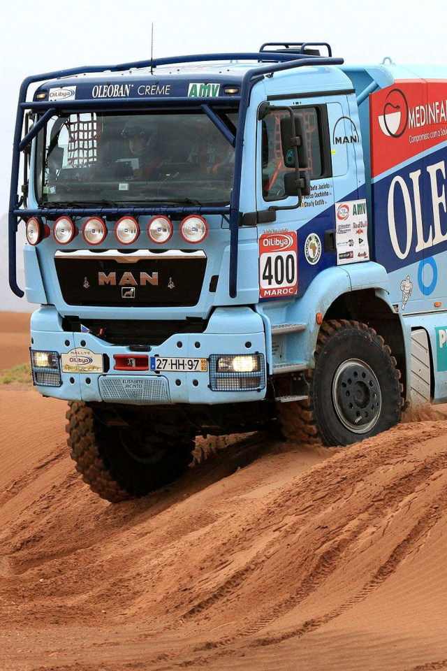 Sfondi Dakar Rally Man Truck 640x960