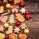 Fondo de pantalla Christmas Decorations Cookies and Balls 128x128