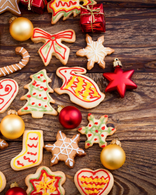 Christmas Decorations Cookies and Balls - Obrázkek zdarma pro 128x160