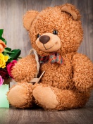 Valentines Day Teddy Bear with Gift wallpaper 132x176