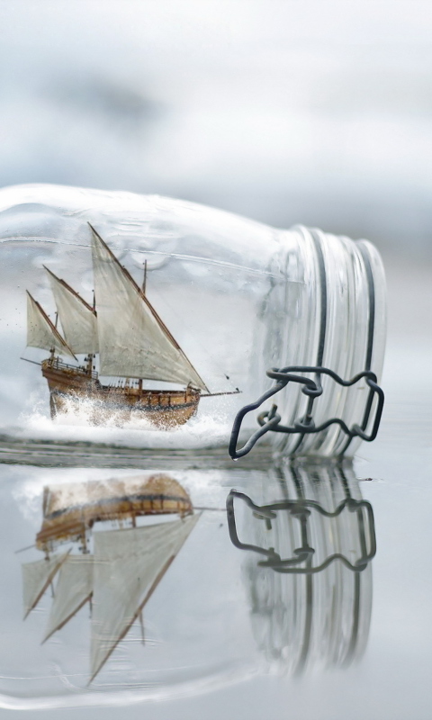 Screenshot №1 pro téma Toy Ship In Bottle 480x800