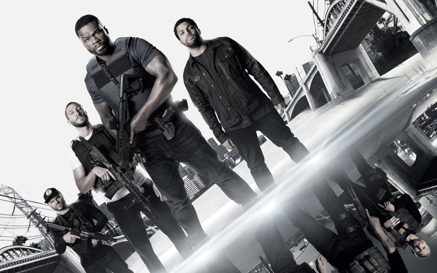 Sfondi Den of Thieves movie with 50 Cent, Oshea Jackson, Jr Pablo Schreiber 1440x900