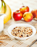 Das Breakfast with bananas and oatmeal Wallpaper 128x160