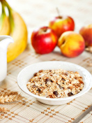 Das Breakfast with bananas and oatmeal Wallpaper 132x176