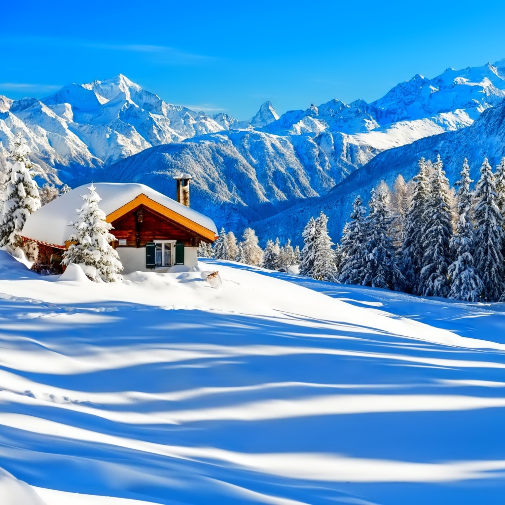 Switzerland Alps in Winter wallpaper 1024x1024