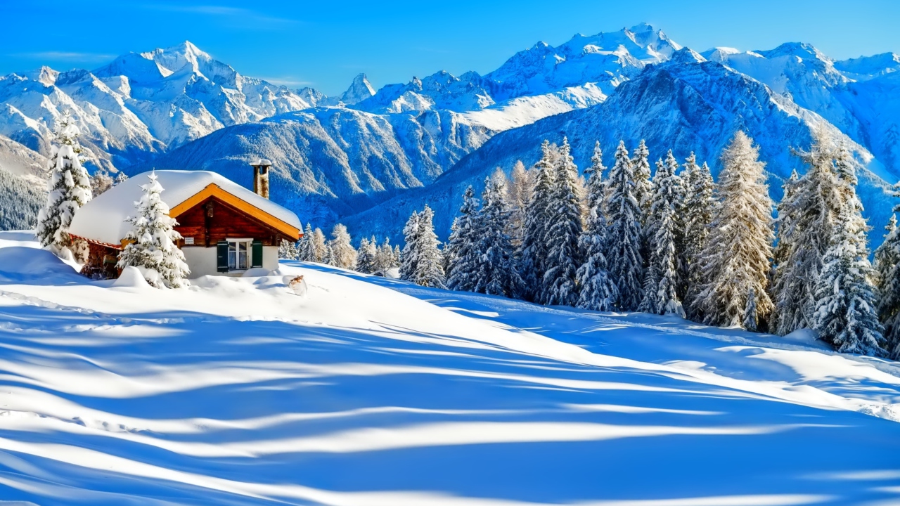 Das Switzerland Alps in Winter Wallpaper 1280x720