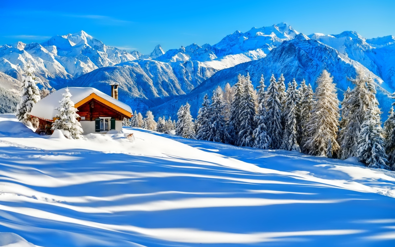 Screenshot №1 pro téma Switzerland Alps in Winter 1280x800