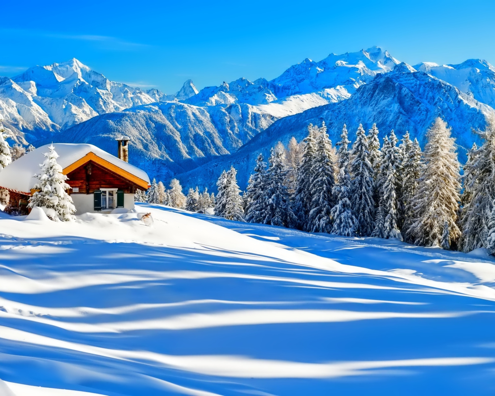 Обои Switzerland Alps in Winter 1600x1280