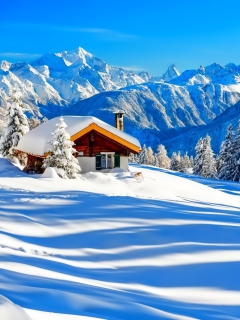 Das Switzerland Alps in Winter Wallpaper 240x320