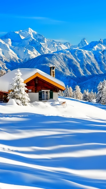 Обои Switzerland Alps in Winter 360x640