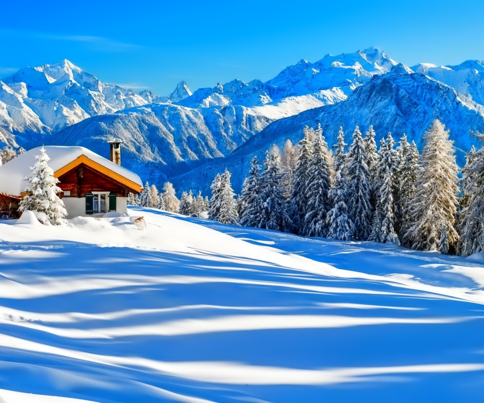 Switzerland Alps in Winter wallpaper 960x800