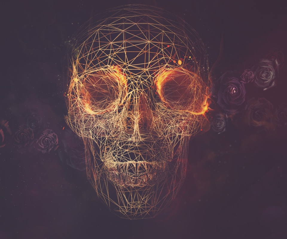 Das Skull Artwork Wallpaper 960x800