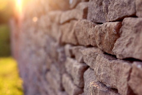Screenshot №1 pro téma Macro Brick Wall Closeup 480x320